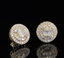 Round Diamond Stud Earrings, Baguette Diamond Cluster Earrings, Halo Pave Diamond Studs, Gold Diamond Earrings, Luxury Gift for Her