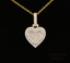Diamond Heart Pendant Necklace, Double Heart Diamond Necklace, 14K Yellow Gold Heart Necklace, Romantic Gift for Her, Anniversary Jewelry
