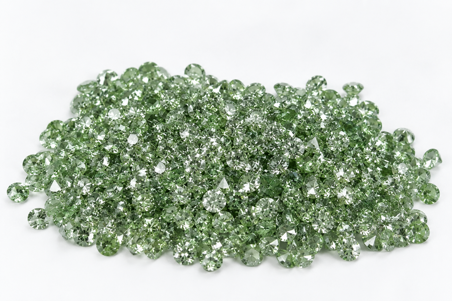 5.60 CTW Fancy Green Round Lab Grown Diamonds | 70 PCS | 2.07 MM Loose Round Diamonds Secondary image