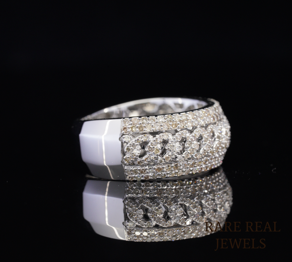 Wide Diamond Band Ring, Luxury Pave Diamond Wedding Band, Multi Row Diamond Ring, Statement Eternity Band, Bridal Ring, Anniversary Gift Secondary image