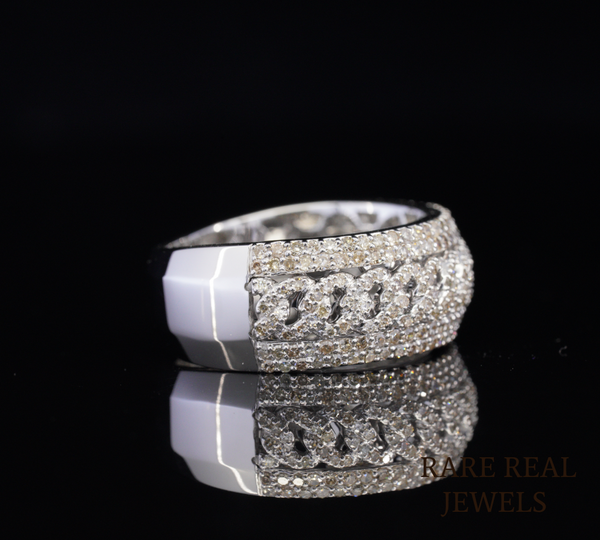 Wide Diamond Band Ring, Luxury Pave Diamond Wedding Band, Multi Row Diamond Ring, Statement Eternity Band, Bridal Ring, Anniversary Gift