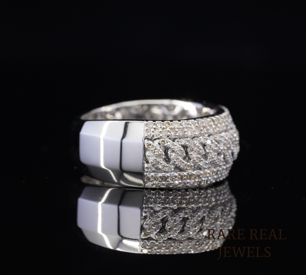 Wide Diamond Band Ring, Luxury Pave Diamond Wedding Band, Multi Row Diamond Ring, Statement Eternity Band, Bridal Ring, Anniversary Gift