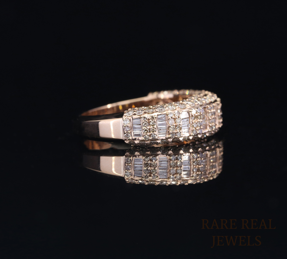 Baguette Diamond Band Ring, Multi Shape Diamond Eternity Band, Channel Set Wedding Ring, Luxury Diamond Wedding Band, Bridal Ring Main image