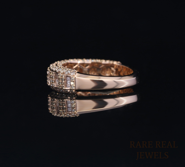 Baguette Diamond Band Ring, Multi Shape Diamond Eternity Band, Channel Set Wedding Ring, Luxury Diamond Wedding Band, Bridal Ring