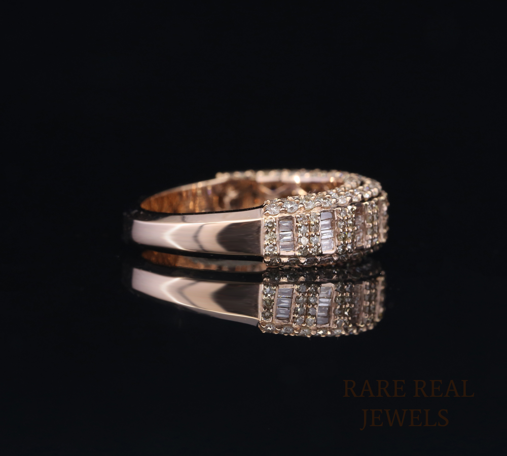Baguette Diamond Band Ring, Multi Shape Diamond Eternity Band, Channel Set Wedding Ring, Luxury Diamond Wedding Band, Bridal Ring
