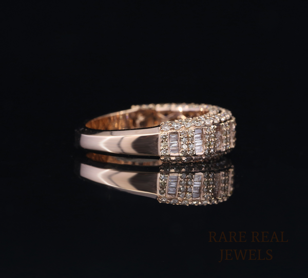 Baguette Diamond Band Ring, Multi Shape Diamond Eternity Band, Channel Set Wedding Ring, Luxury Diamond Wedding Band, Bridal Ring