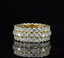 Triple Row Diamond Band Ring, Three Row Pave Diamond Wedding Band, Wide Diamond Eternity Ring, Luxury Bridal Band, Statement Ring