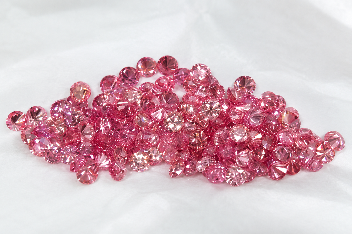 5.60 CTW Fancy Red Round Lab Grown Diamonds | 70 PCS | 2.07 MM Loose Round Diamonds