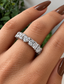 Mixed Shape Diamond Eternity Band, Lab Grown Diamond Wedding Ring, Emerald Heart Round Anniversary Band for Her