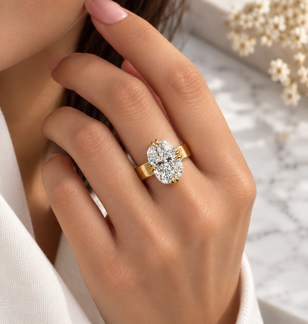 Radiant Cut Lab Grown Diamond Engagement Ring, Solitaire Yellow Gold Ring, Bridal Ring, Proposal Ring, Wedding Gift For Her