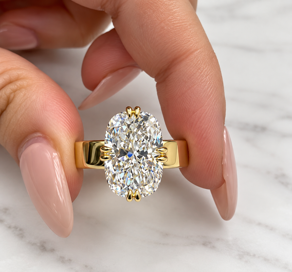 Radiant Cut Lab Grown Diamond Engagement Ring, Solitaire Yellow Gold Ring, Bridal Ring, Proposal Ring, Wedding Gift For Her