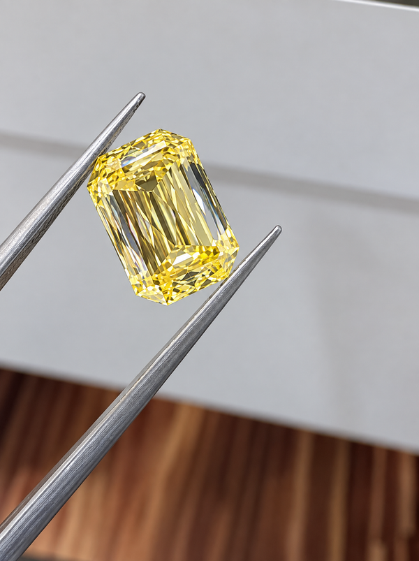 Fancy Yellow Emerald Cut Lab Grown Diamond Loose Stone, IGI Certified Yellow Diamond, Custom Engagement Ring Diamond
