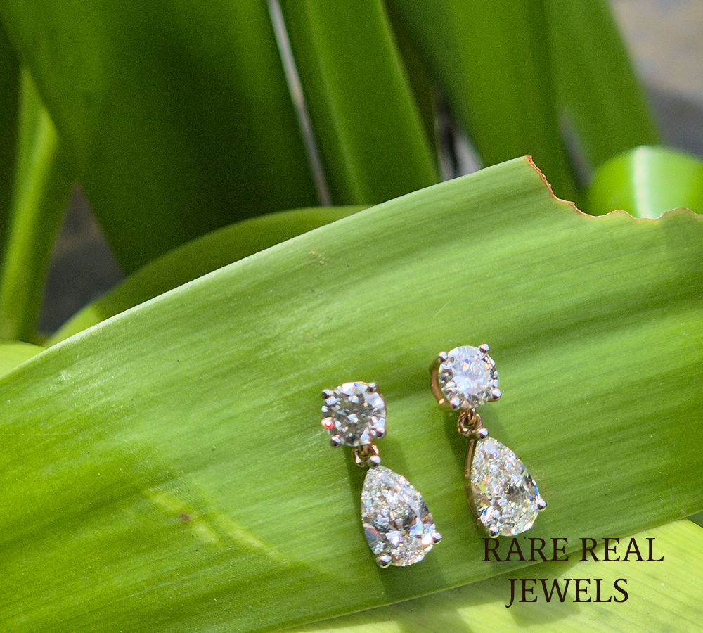 Pear Cut Diamond Drop Earrings, Lab Grown Diamond Stud Earrings, 14K Gold Dangle Earrings, Luxury Bridal Jewelry, Elegant Gift For Her