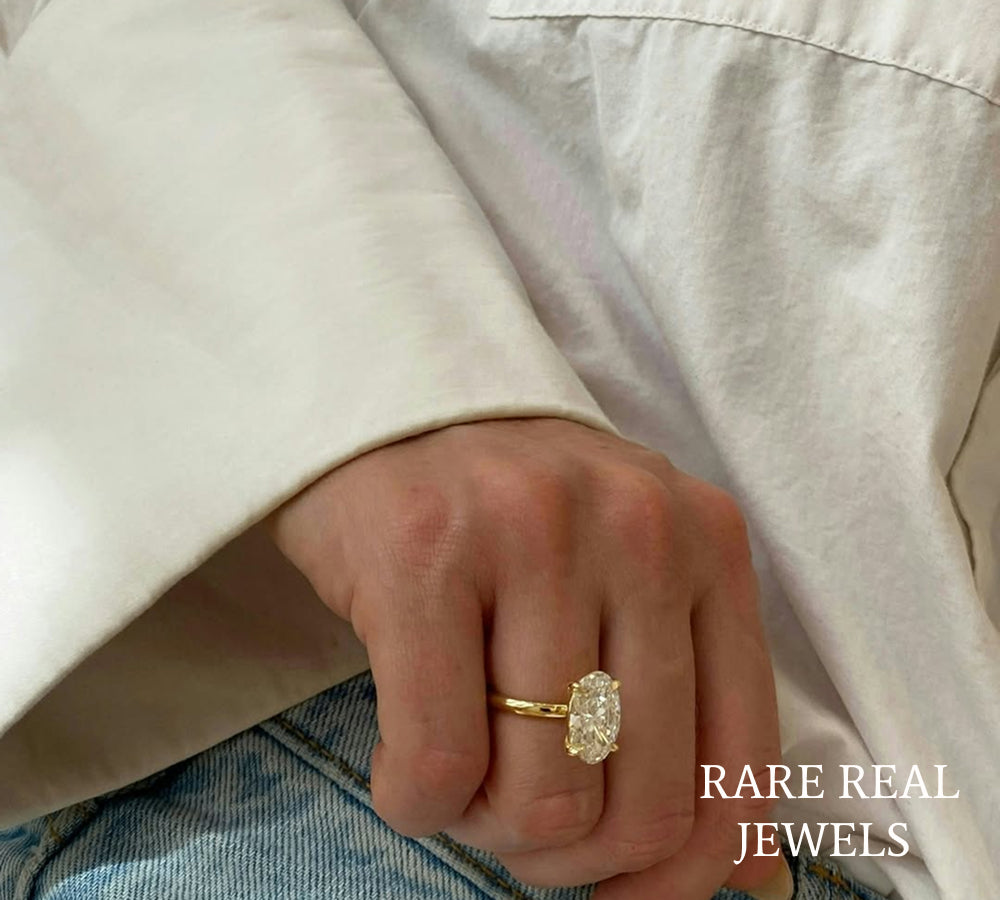 3.00 CT Oval Cut Solitaire Diamond Engagement Ring, 14K Yellow Gold Ring, Minimalist Bridal Ring, Anniversary Gift