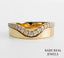 Curved Diamond Wedding Band, 14K Yellow Gold Chevron Ring, Lab Diamond Stackable Band, Contour Bridal Ring