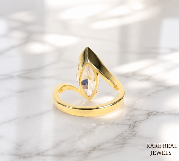 Marquise Diamond Engagement Ring, Yellow Gold Solitaire Ring, Bridal Ring, Proposal Ring, Wedding Ring, Gift for Her