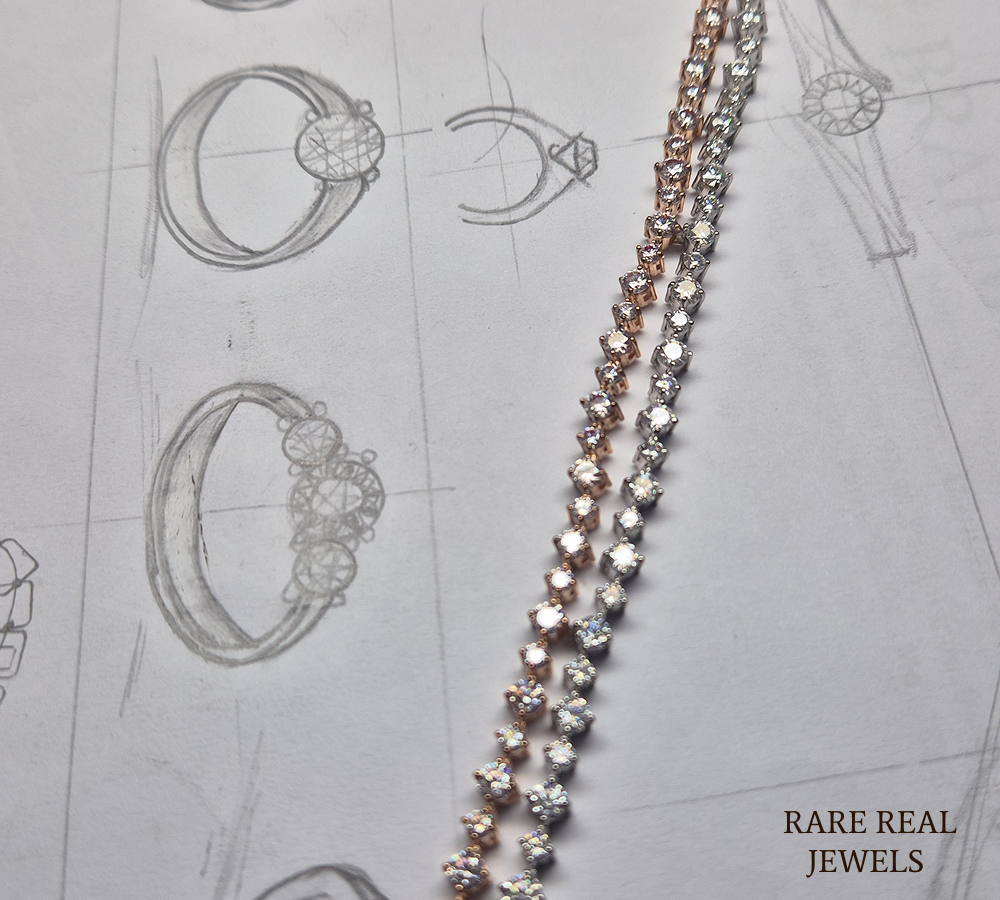 Round Cut Diamond Tennis Bracelet, Rose Gold Tennis Bracelet, Lab Grown Diamond Bracelet, Wedding Jewelry, Gift For Her