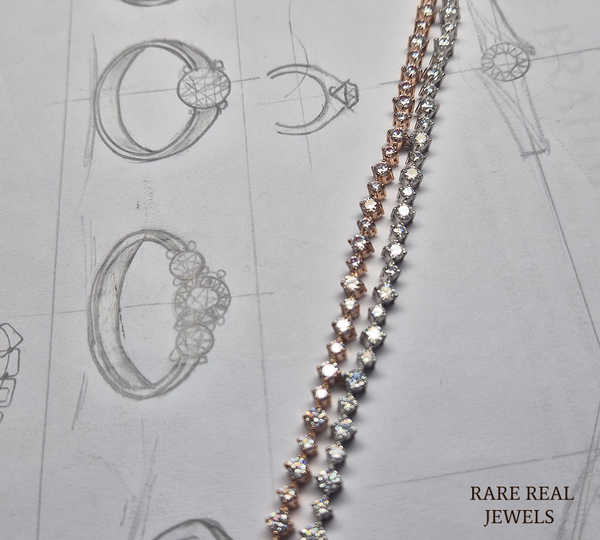 Round Cut Diamond Tennis Bracelet, Rose Gold Tennis Bracelet, Lab Grown Diamond Bracelet, Wedding Jewelry, Gift For Her