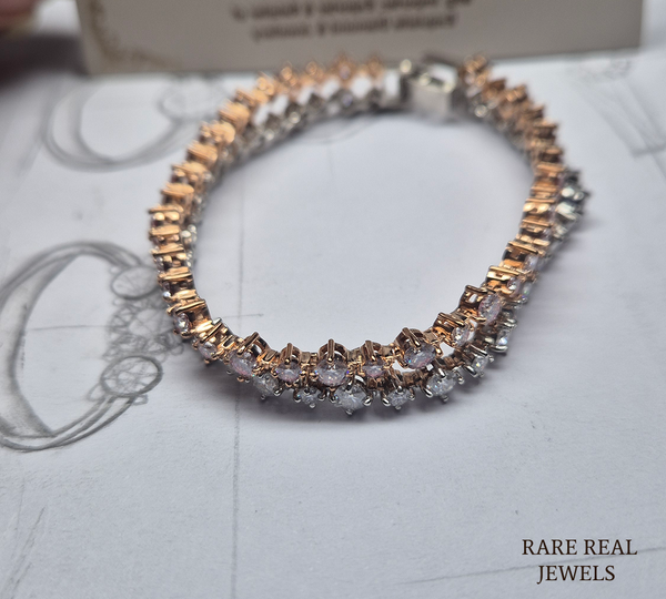 Round Cut Diamond Tennis Bracelet, Rose Gold Tennis Bracelet, Lab Grown Diamond Bracelet, Wedding Jewelry, Gift For Her