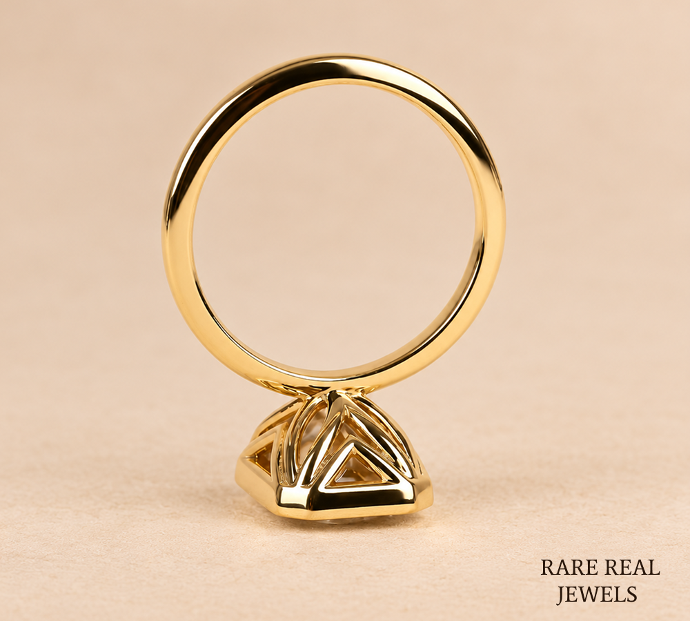 Radiant Cut Bezel Engagement Ring, Solitaire Diamond Ring, Yellow Gold Bridal Ring, Modern Proposal Ring, Gift For Her