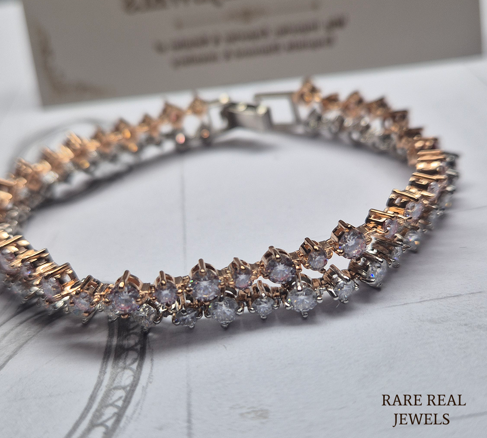 Round Cut Diamond Tennis Bracelet, Rose Gold Tennis Bracelet, Lab Grown Diamond Bracelet, Wedding Jewelry, Gift For Her