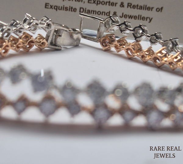Round Cut Diamond Tennis Bracelet, Rose Gold Tennis Bracelet, Lab Grown Diamond Bracelet, Wedding Jewelry, Gift For Her
