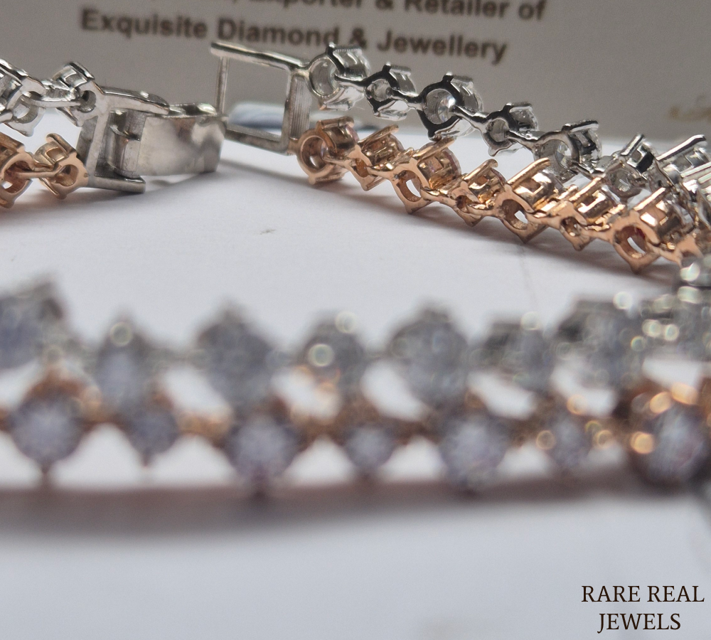 Round Cut Diamond Tennis Bracelet, Rose Gold Tennis Bracelet, Lab Grown Diamond Bracelet, Wedding Jewelry, Gift For Her