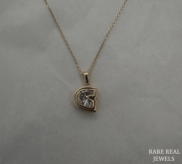 Lab Grown Diamond Initial Necklace, Yellow Gold Letter Pendant, Personalized Diamond Necklace, Custom Initial Jewelry, Gift for Her
