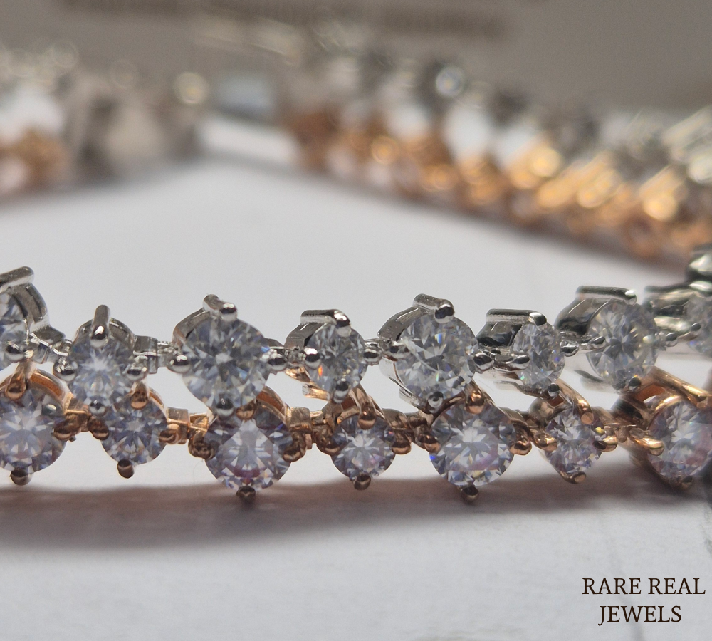 Round Cut Diamond Tennis Bracelet, Rose Gold Tennis Bracelet, Lab Grown Diamond Bracelet, Wedding Jewelry, Gift For Her