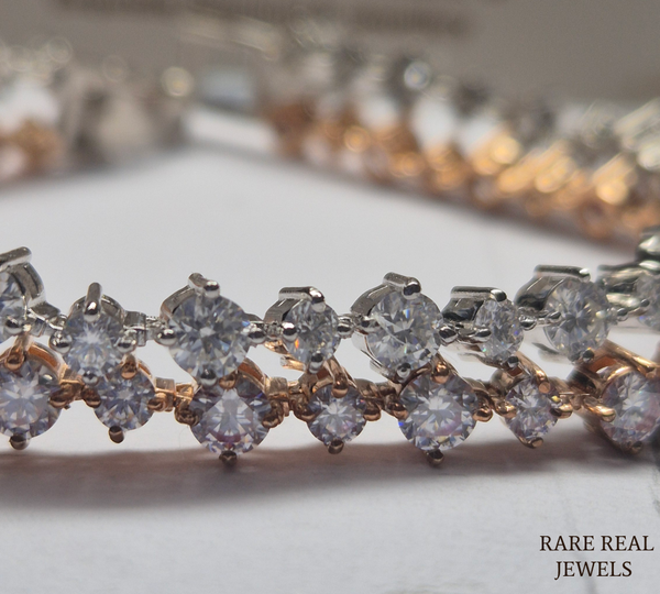 Round Cut Diamond Tennis Bracelet, Rose Gold Tennis Bracelet, Lab Grown Diamond Bracelet, Wedding Jewelry, Gift For Her