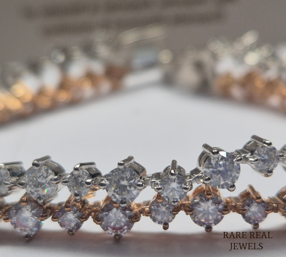 Round Cut Diamond Tennis Bracelet, Rose Gold Tennis Bracelet, Lab Grown Diamond Bracelet, Wedding Jewelry, Gift For Her