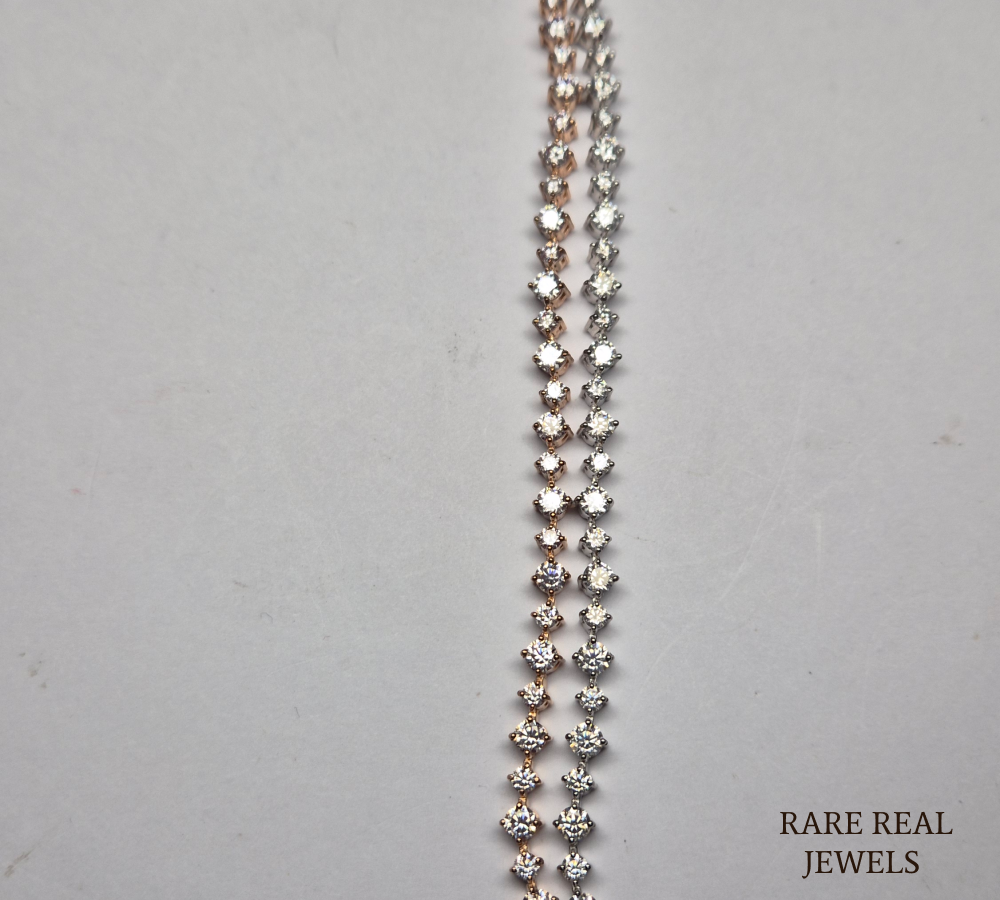 Round Cut Diamond Tennis Bracelet, Rose Gold Tennis Bracelet, Lab Grown Diamond Bracelet, Wedding Jewelry, Gift For Her