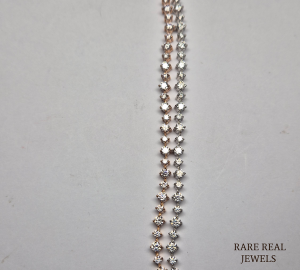 Round Cut Diamond Tennis Bracelet, Rose Gold Tennis Bracelet, Lab Grown Diamond Bracelet, Wedding Jewelry, Gift For Her