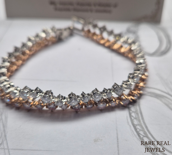Round Cut Diamond Tennis Bracelet, Rose Gold Tennis Bracelet, Lab Grown Diamond Bracelet, Wedding Jewelry, Gift For Her