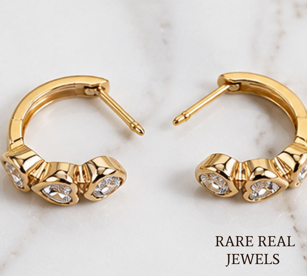 Heart Cut Lab Grown Diamond Huggie Hoop Earrings, Yellow Gold Heart Diamond Earrings, Minimalist Bridal Jewelry, Gift For Her