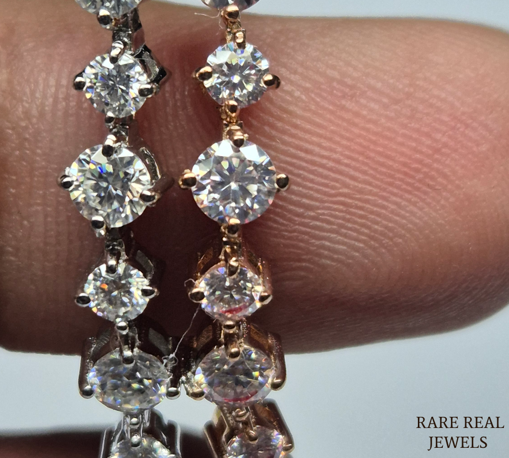 Round Cut Diamond Tennis Bracelet, Rose Gold Tennis Bracelet, Lab Grown Diamond Bracelet, Wedding Jewelry, Gift For Her
