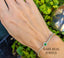 Luxury Emerald & Diamond Tennis Bracelet in 14K Yellow Gold – Round Emerald Halo Bracelet for Women