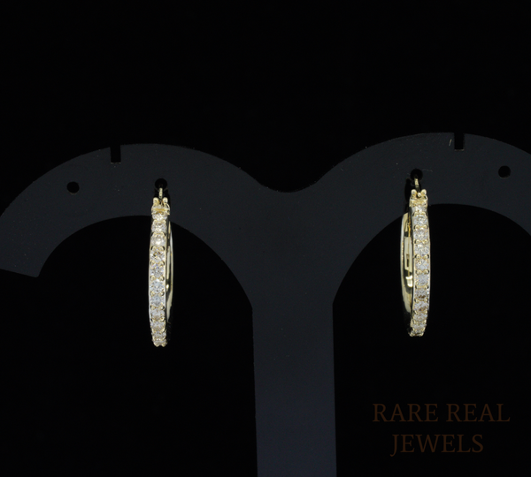 Diamond Hoop Earrings, Round Diamond Huggie Hoops, Pave Diamond Earrings, Gold Hoop Earrings, Elegant Luxury Jewelry Gift