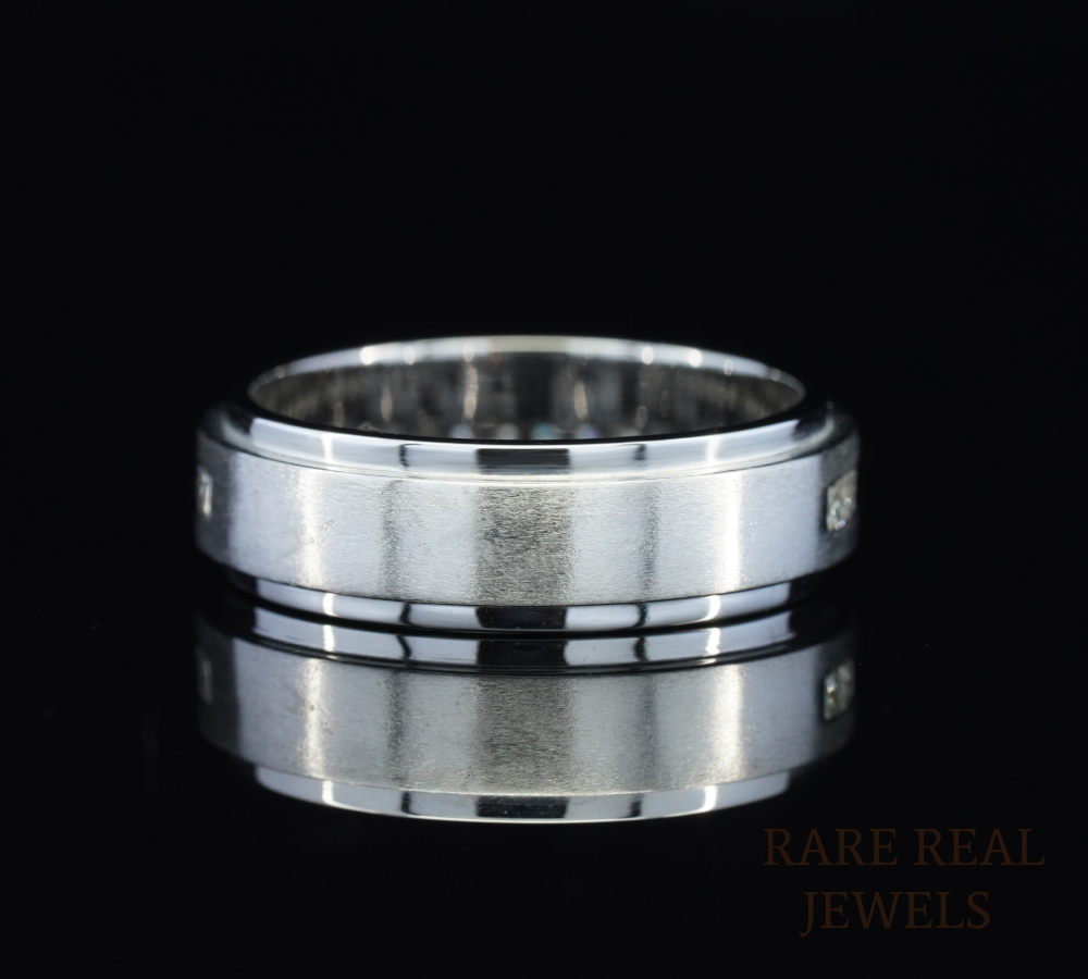 Princess Cut Diamond Wedding Band, Men's Diamond Ring, Channel Set Diamond Band, White Gold Wedding Ring, Anniversary Band, Unisex Diamond Jewelry