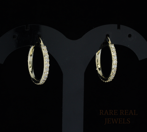 Diamond Hoop Earrings, Round Diamond Huggie Hoops, Pave Diamond Earrings, Gold Hoop Earrings, Elegant Luxury Jewelry Gift