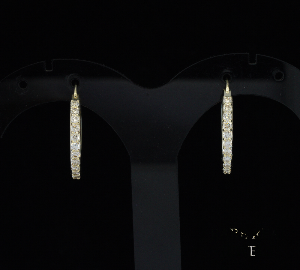 Diamond Hoop Earrings, Round Diamond Huggie Hoops, Pave Diamond Earrings, Gold Hoop Earrings, Elegant Luxury Jewelry Gift