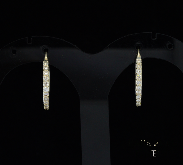 Diamond Hoop Earrings, Round Diamond Huggie Hoops, Pave Diamond Earrings, Gold Hoop Earrings, Elegant Luxury Jewelry Gift