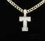 Diamond Letter T Pendant Necklace, Baguette Cut Diamond Initial Necklace, Personalized T Pendant, Diamond Initial Charm, Luxury Gold Necklace