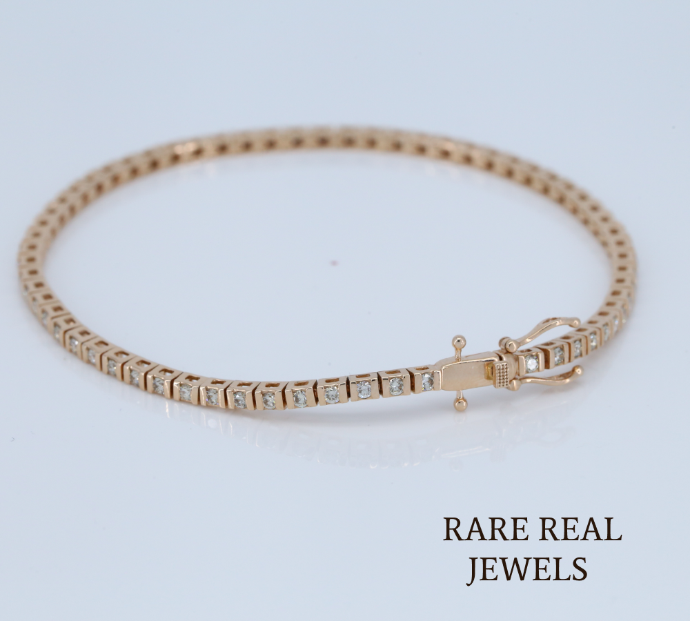 Luxury Diamond Tennis Bracelet in 14K Gold | Classic Round Diamond Link Bracelet