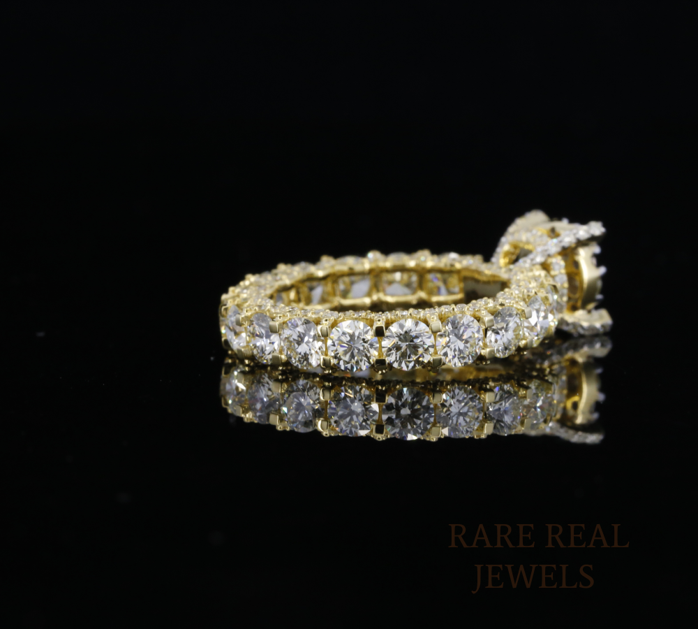Round Diamond Engagement Ring, Cluster Diamond Ring, Yellow Gold Promise Ring, Bridal Ring, Anniversary Gift for Her, Vintage Inspired Diamond Ring