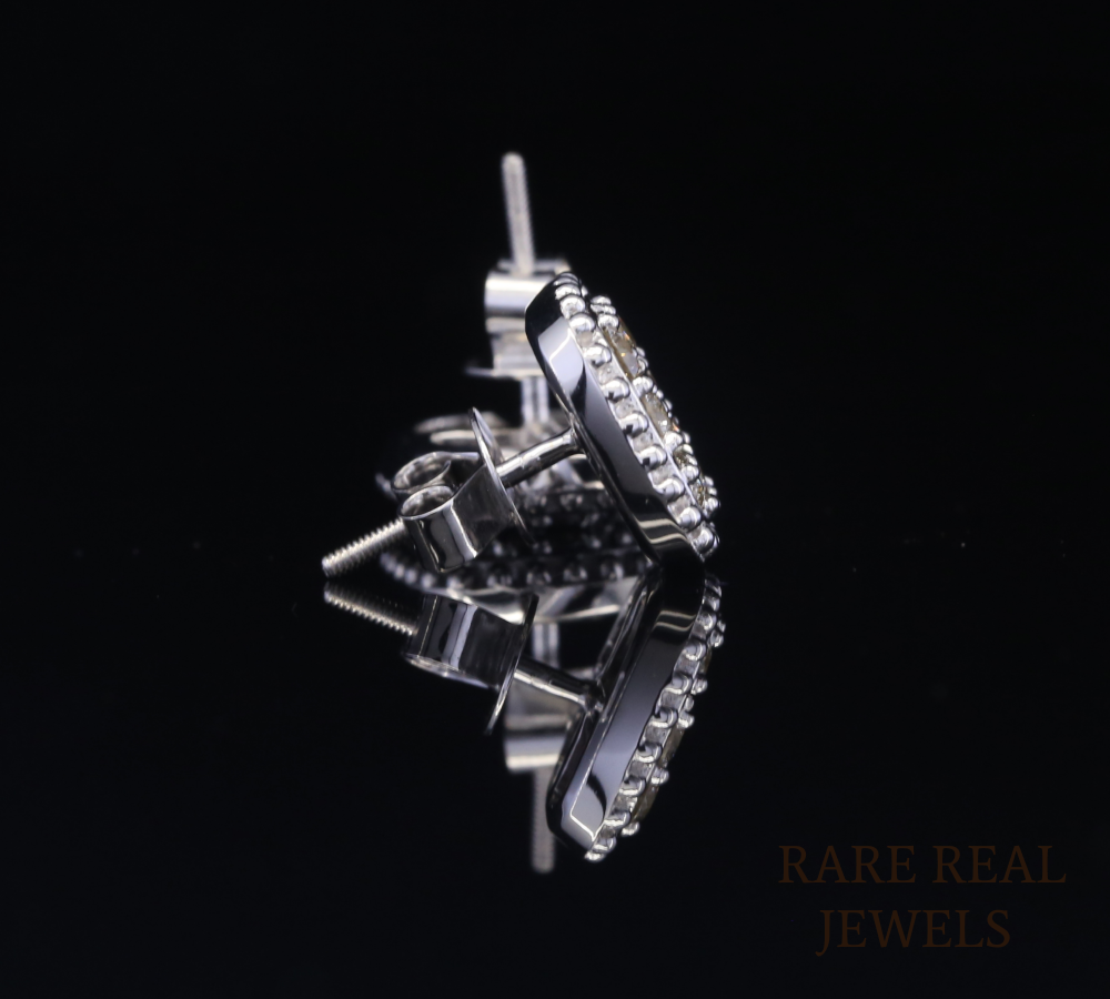 Cushion Halo Diamond Stud Earrings, Lab Grown Diamond Cluster Earrings, White Gold Stud Earrings, Everyday Diamond Earrings