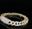 Two-Tone Diamond Cuban Link Bracelet | Heavy Pave Diamond Chain Bracelet in Yellow & White Gold