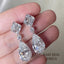 Lab Grown Diamond Drop Earrings, 14K White Gold, Asscher & Pear Cut