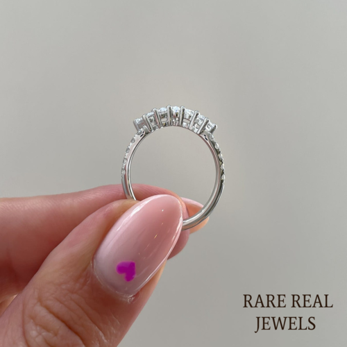 Pear Cut Moissanite Engagement Ring: 10K White Gold Teardrop Promise Ring