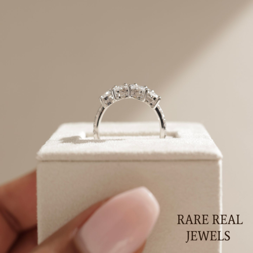 Pear Cut Moissanite Engagement Ring: 10K White Gold Teardrop Promise Ring